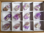 Polished Chevron Amethyst Crystals x 12 From Madagascar