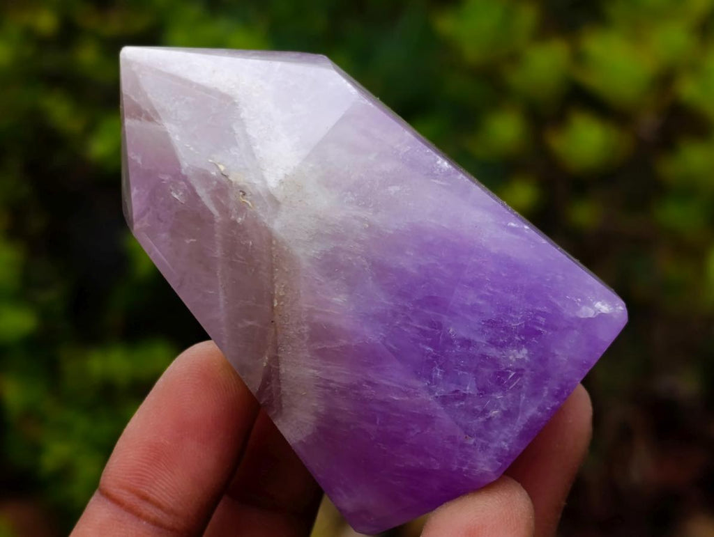 Polished Chevron Amethyst Crystals x 12 From Madagascar