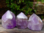 Polished Chevron Amethyst Crystals x 12 From Madagascar