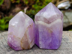 Polished Chevron Amethyst Crystals x 12 From Madagascar