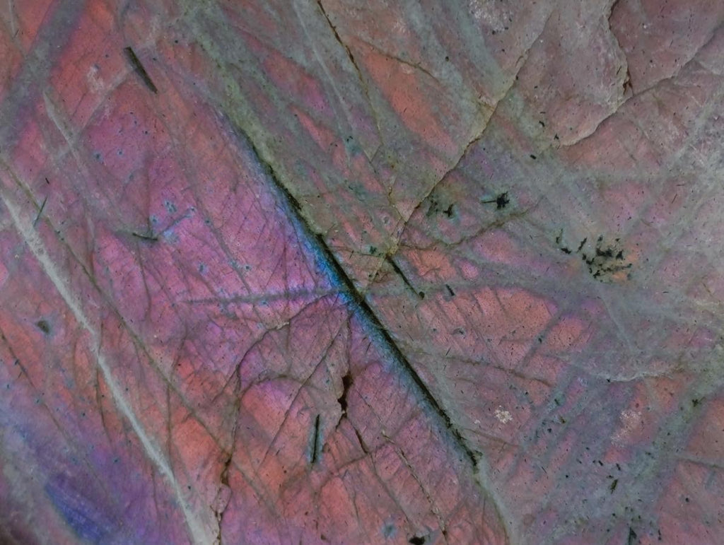 Polished Rare Purple Sunset Flash Labradorite Standing Display Pieces x 2 From Madagascar