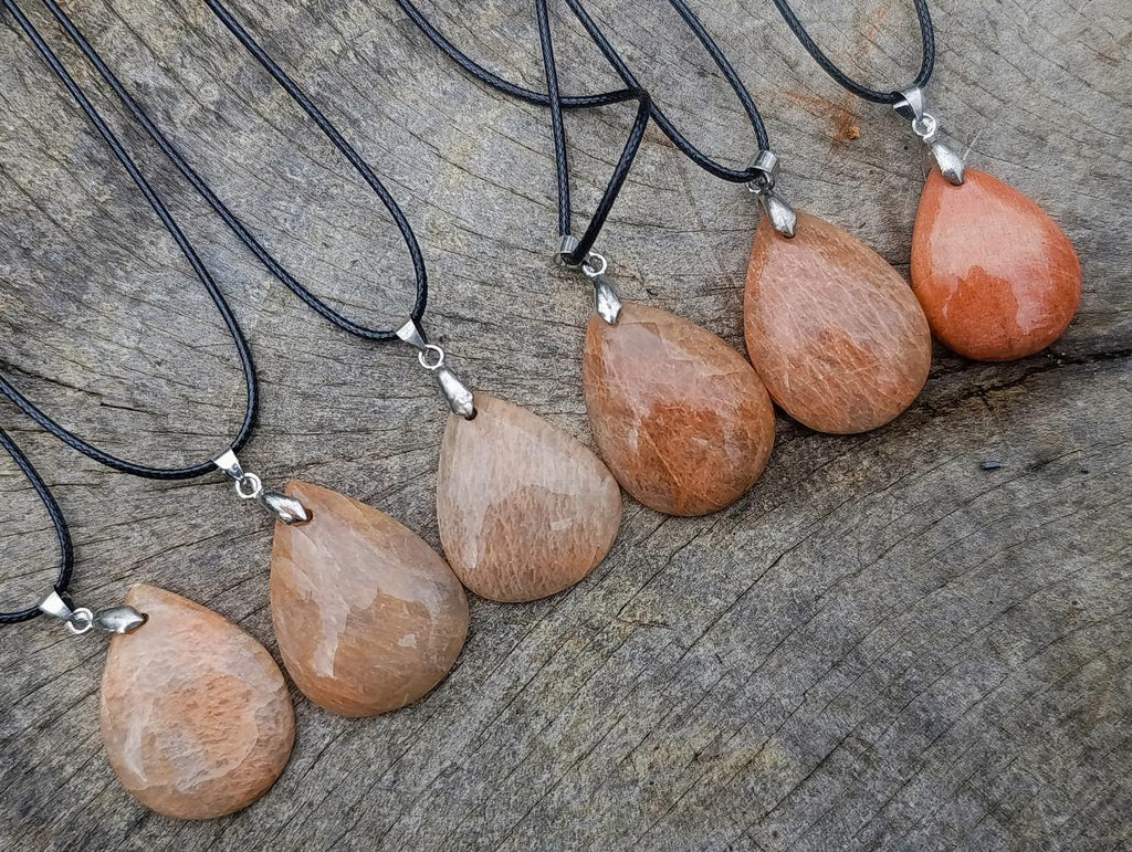 Hand Made Peach Moonstone Jewellery Necklaces x 12 From Madagascar