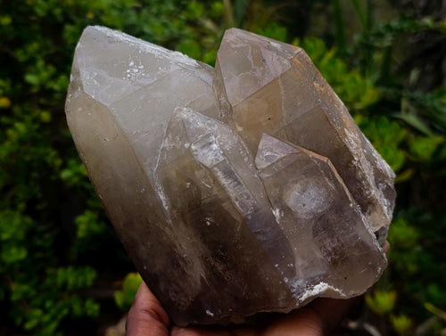 Natural Large Smokey Quartz Cluster with Hyalite Opal x 1 From Erongo, Namibia