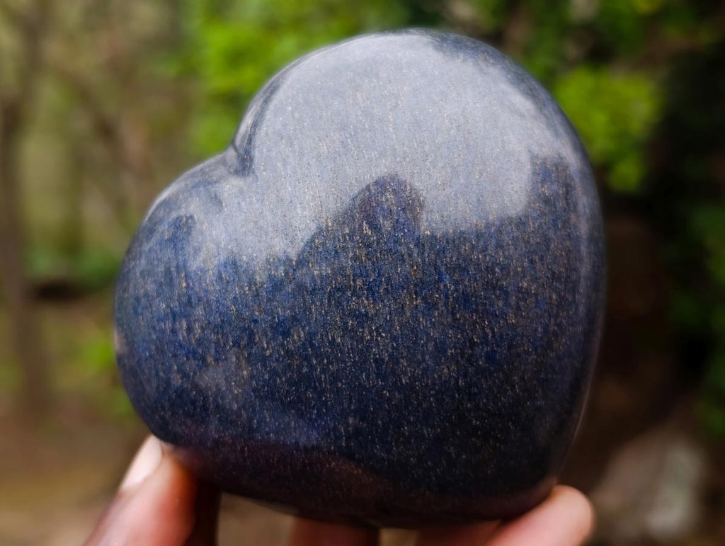 Polished Lazulite Hearts x 6 From Madagascar