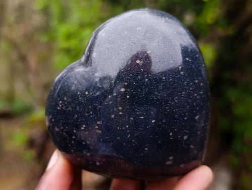 Polished Lazulite Hearts x 6 From Madagascar - Toprock Gemstones and Minerals 