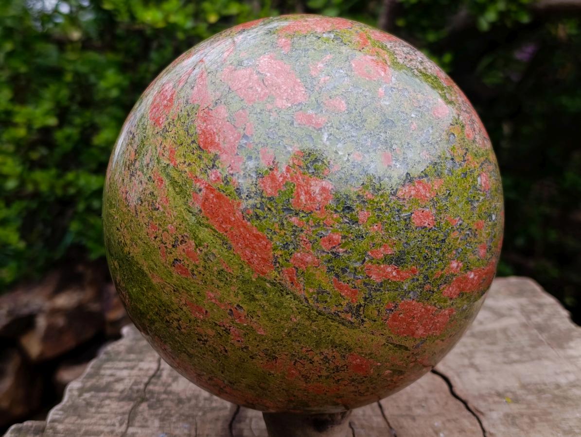 Polished XL Unakite Sphere x 1 From Messina, South Africa