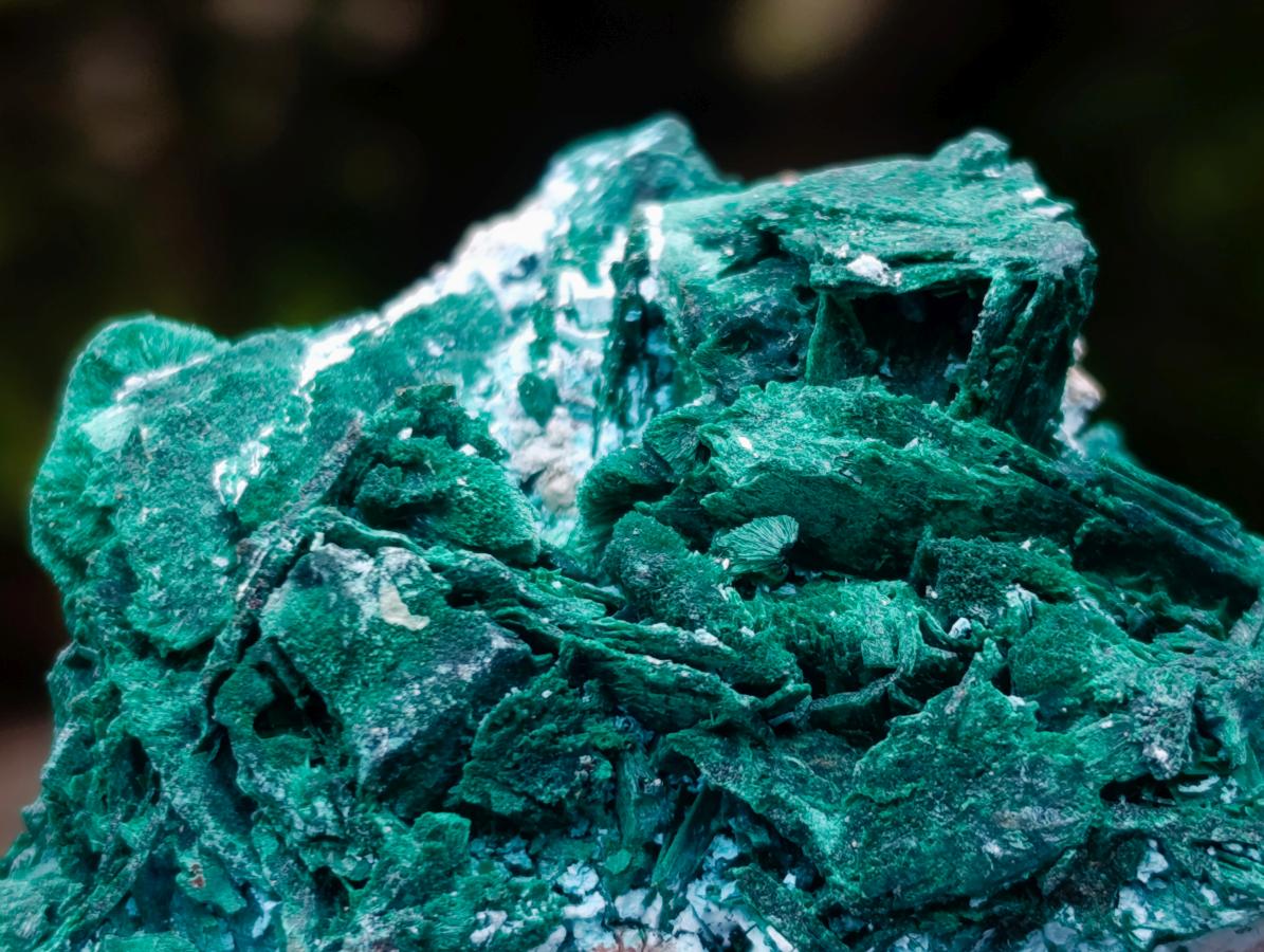 Natural Rare Bladed Malachite Pseudomorph Specimens with Associated Minerals x 6 From Kolwezi, Congo