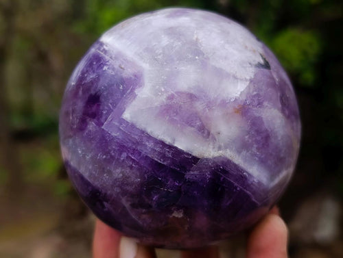 Polished Chevron Amethyst Spheres x 2 From Madagascar