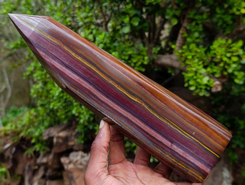 Polished Large Banded Tiger Iron Tower x 1 From South Africa