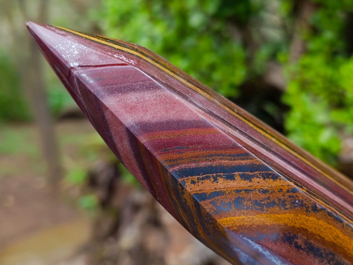 Polished Large Banded Tiger Iron Tower x 1 From South Africa