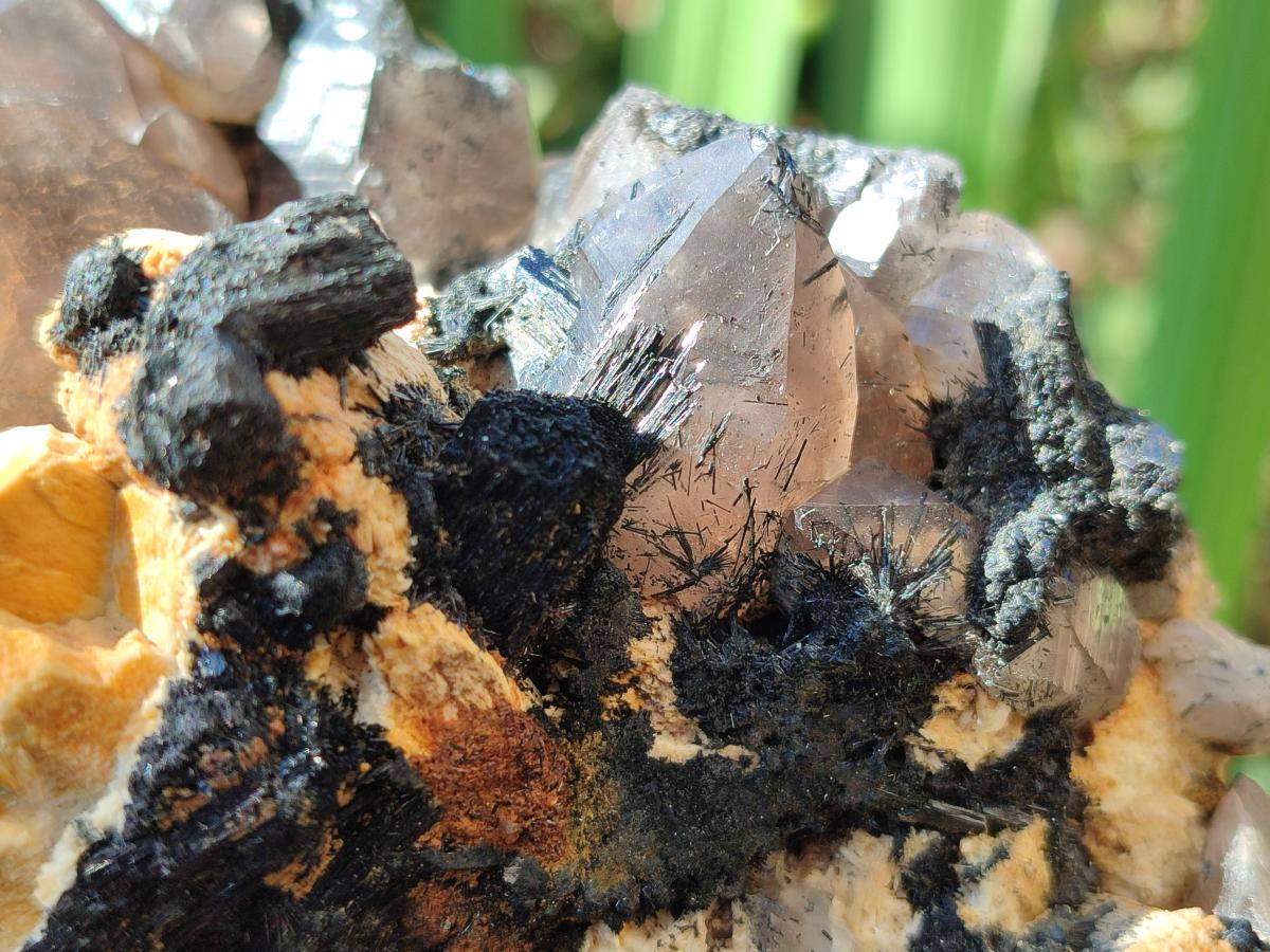 Natural Smokey Quartz Clusters with Associated Minerals x 5 From Erongo, Namibia