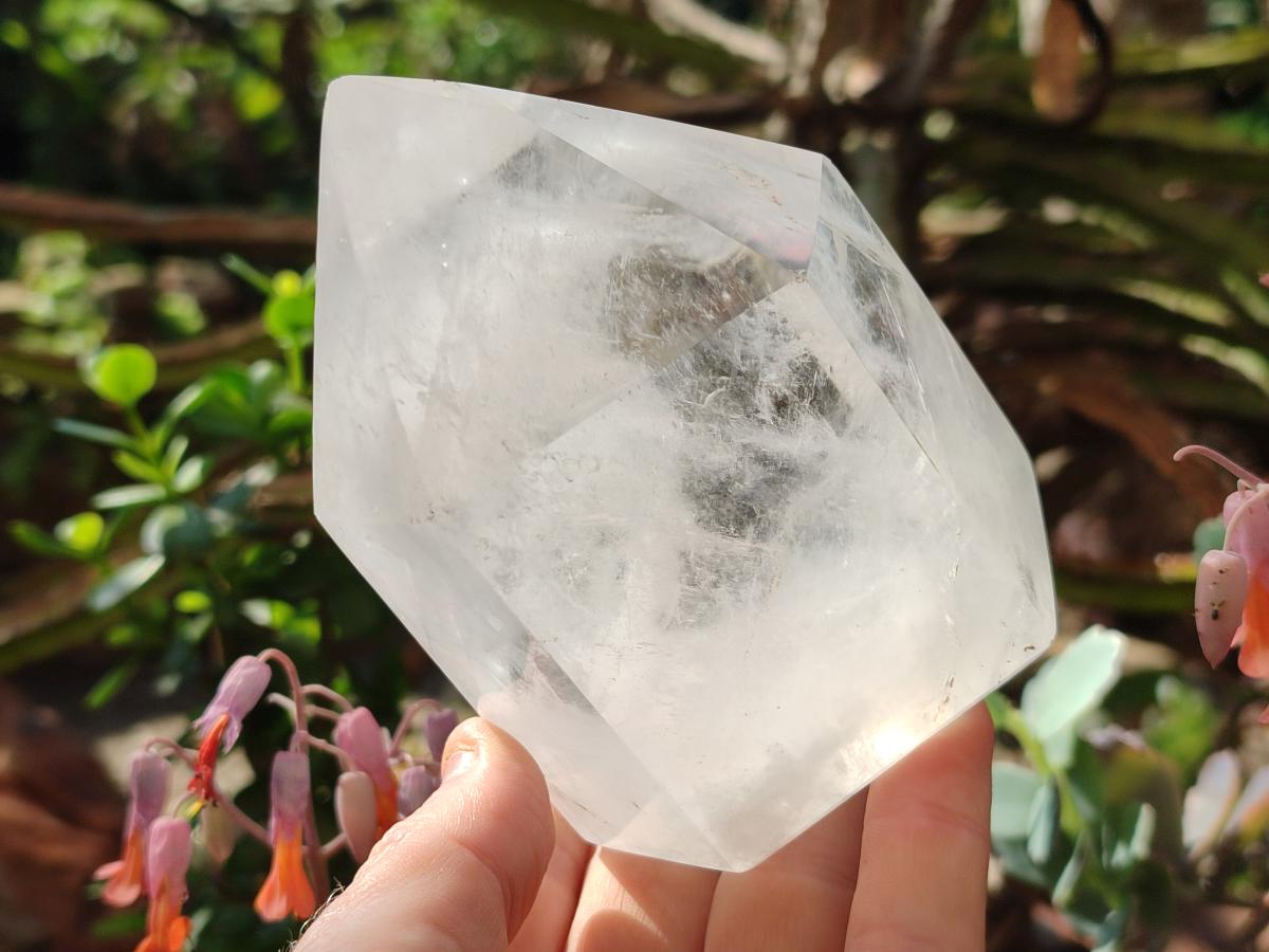 Polished Clear Quartz Display Crystals x 2 From Madagascar