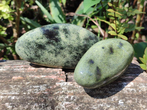 Polished Mix of Leopard Stone Pieces x 4 From Zimbabwe