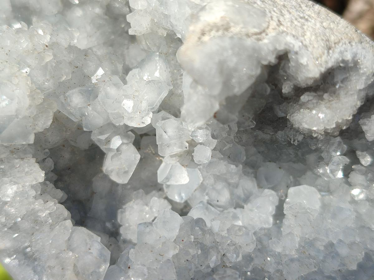Polished and Natural Blue Celestite Eggs x 3 From Sakoany, Madagascar