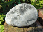 Polished and Natural Blue Celestite Eggs x 3 From Sakoany, Madagascar