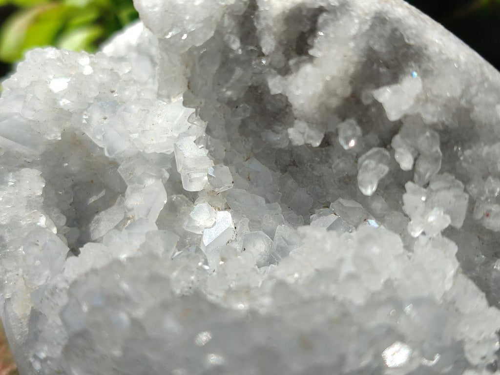 Polished and Natural Blue Celestite Eggs x 3 From Sakoany, Madagascar