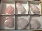 Polished Rose Quartz Standing Display Pieces x 6 From Zimbabwe