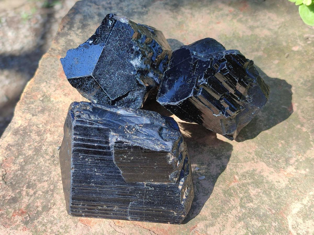 Natural Schorl Black Tourmaline Specimens x 4 From Erongo, Namibia