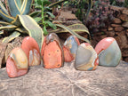 Polished Polychrome Jasper Standing Display Pieces x 6 From Androka, Madagascar