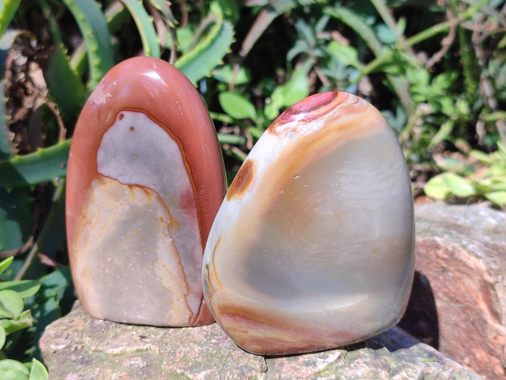 Polished Polychrome Jasper Standing Display Pieces x 6 From Androka, Madagascar