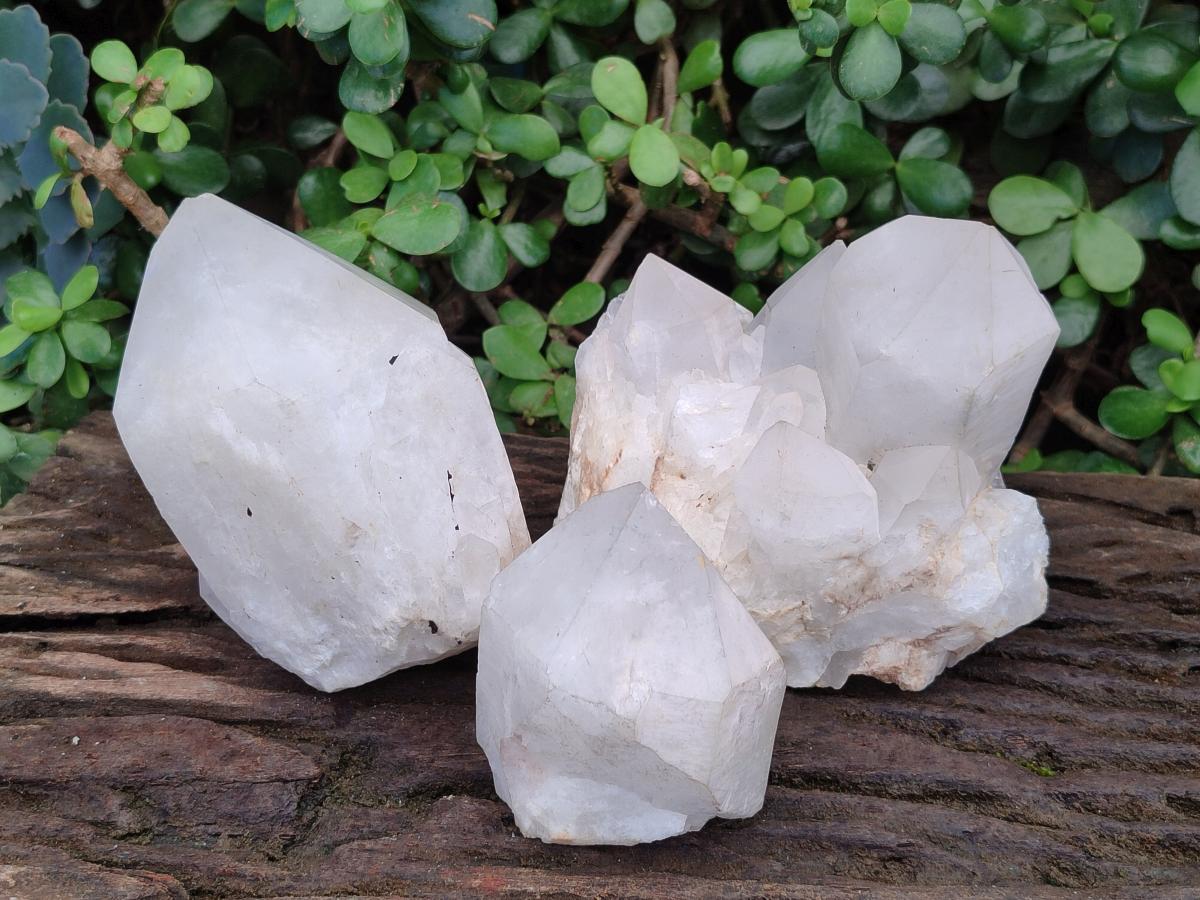 Natural Large Cascading "Anananas" Candle Quartz Crystals x 3 From Antsirabe, Madagascar