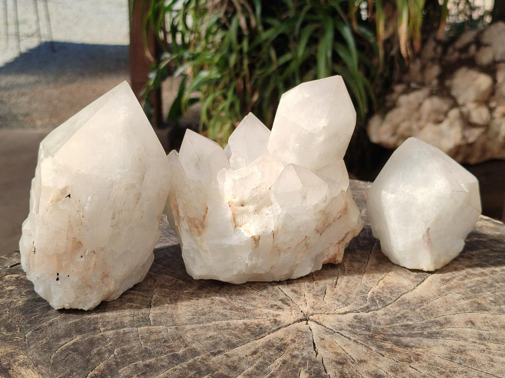 Natural Large Cascading "Anananas" Candle Quartz Crystals x 3 From Antsirabe, Madagascar
