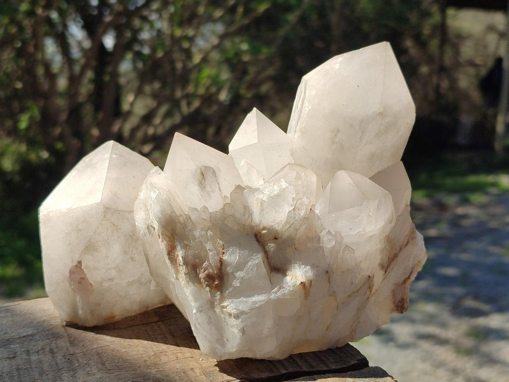 Natural Large Cascading "Anananas" Candle Quartz Crystals x 3 From Antsirabe, Madagascar