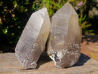 Natural Large Smokey Quartz Crystals with Schorl and Hyalite Opal x 2 From Erongo, Namibia