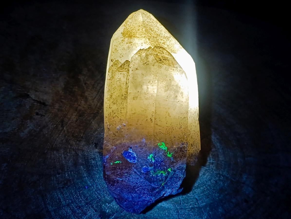 Natural Large Smokey Quartz Crystals with Schorl and Hyalite Opal x 2 From Erongo, Namibia
