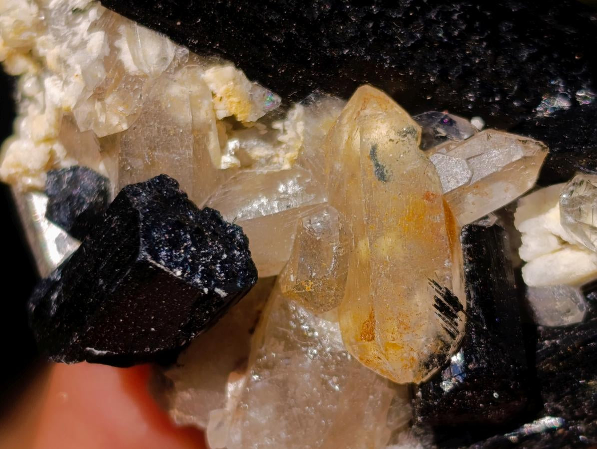 Natural Schorl Black Tourmaline Crystal Specimens with Associated Minerals x 16 From Erongo, Namibia