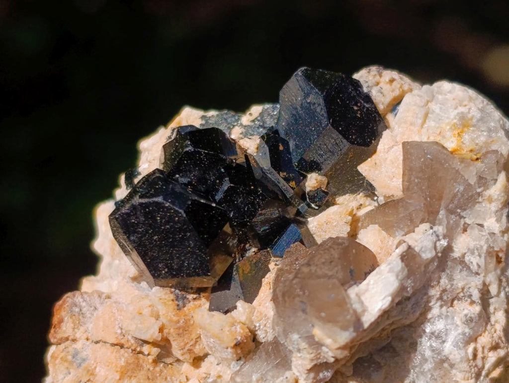 Natural Schorl Black Tourmaline Crystal Specimens with Associated Minerals x 16 From Erongo, Namibia