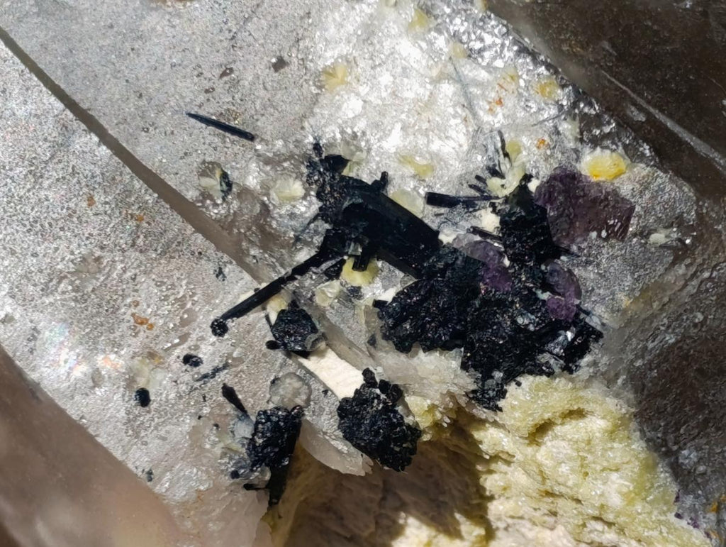 Natural Schorl Black Tourmaline Crystal Specimens with Associated Minerals x 16 From Erongo, Namibia