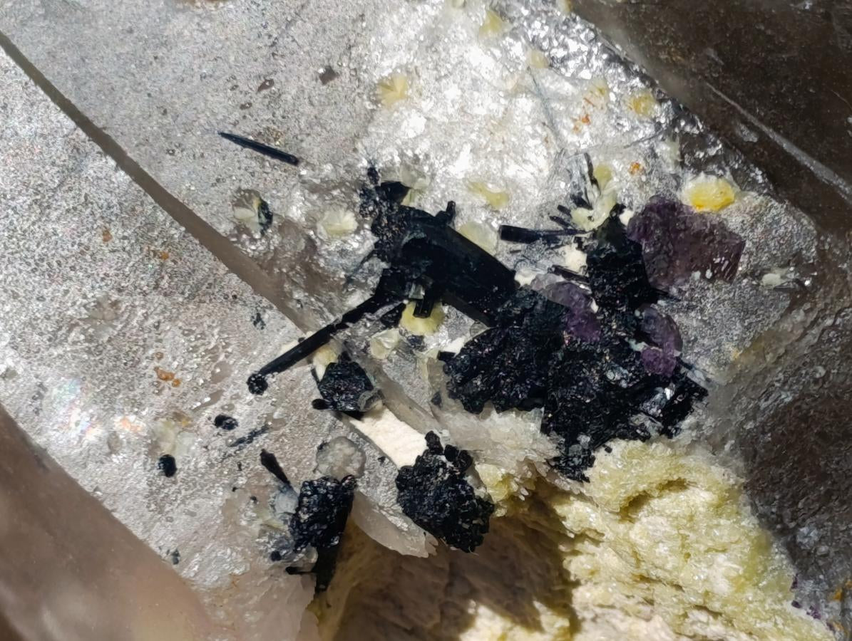 Natural Schorl Black Tourmaline Crystal Specimens with Associated Minerals x 16 From Erongo, Namibia