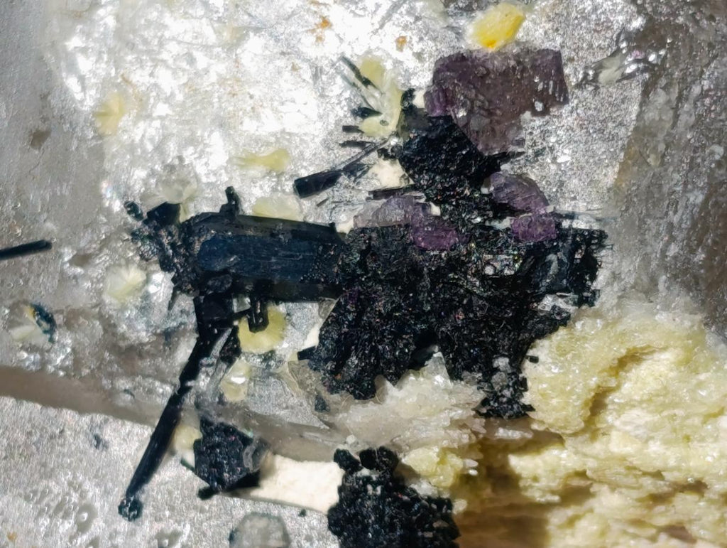 Natural Schorl Black Tourmaline Crystal Specimens with Associated Minerals x 16 From Erongo, Namibia