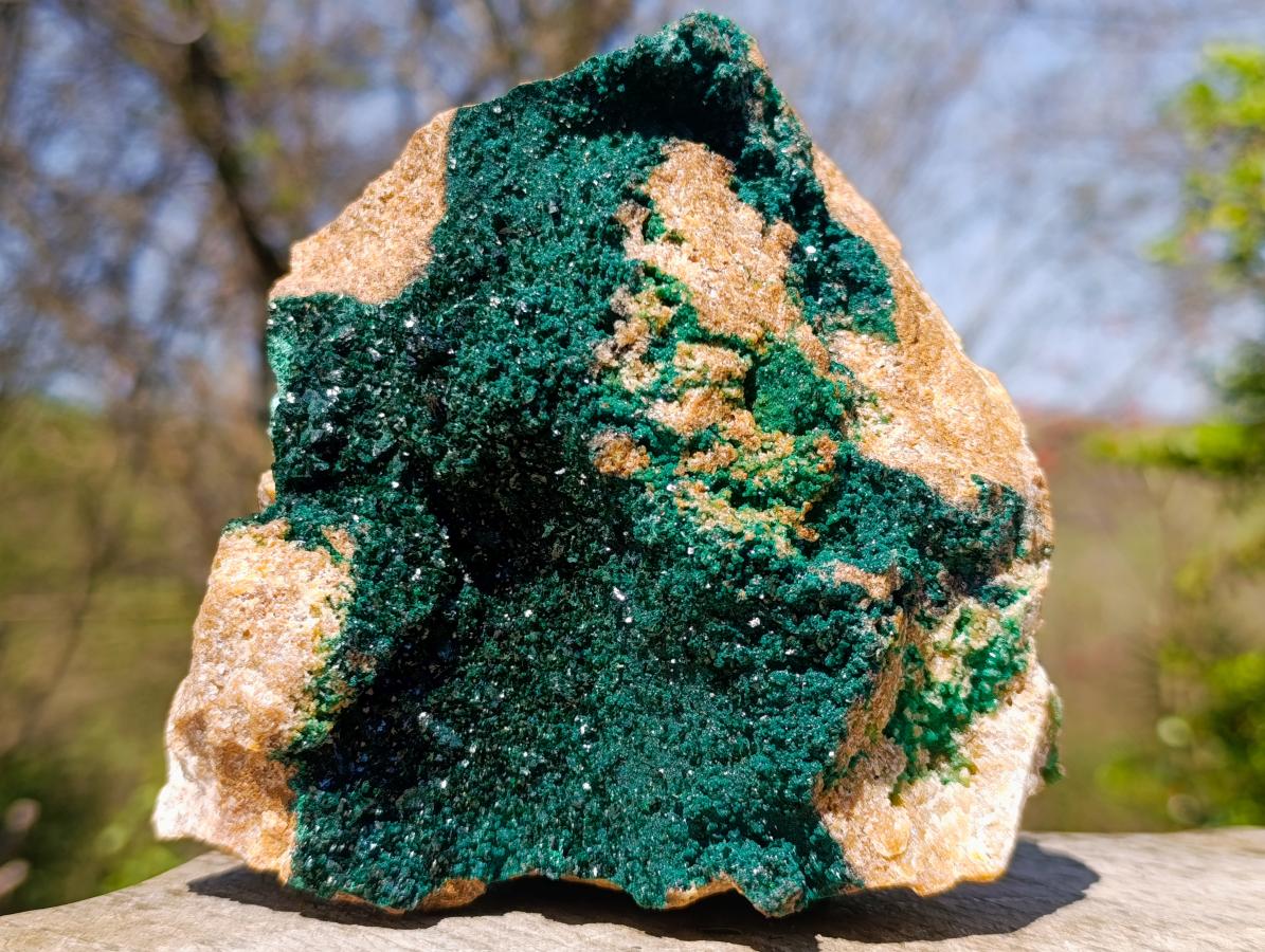 Natural Large Crystalline Malachite Specimen x 1 From Kolwezi, Congo
