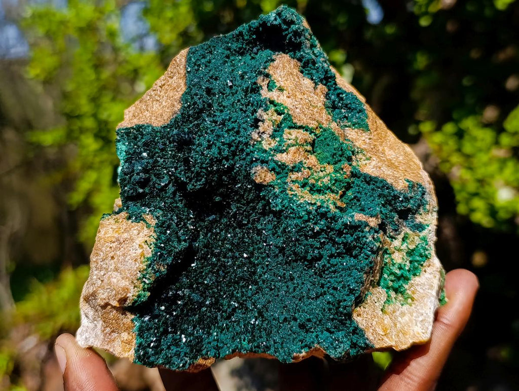 Natural Large Crystalline Malachite Specimen x 1 From Kolwezi, Congo