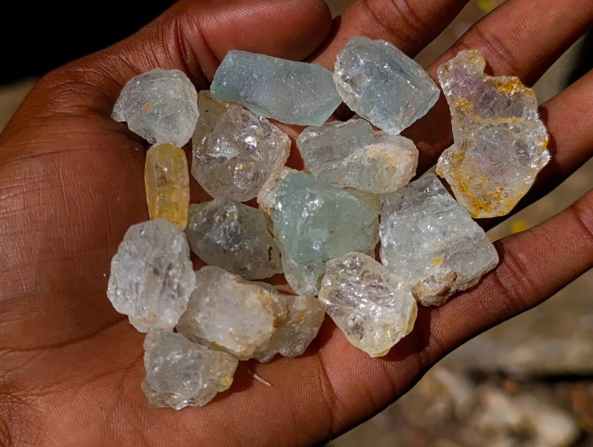 Natural Topaz Crystals x 89 From Spitzkop, Namibia