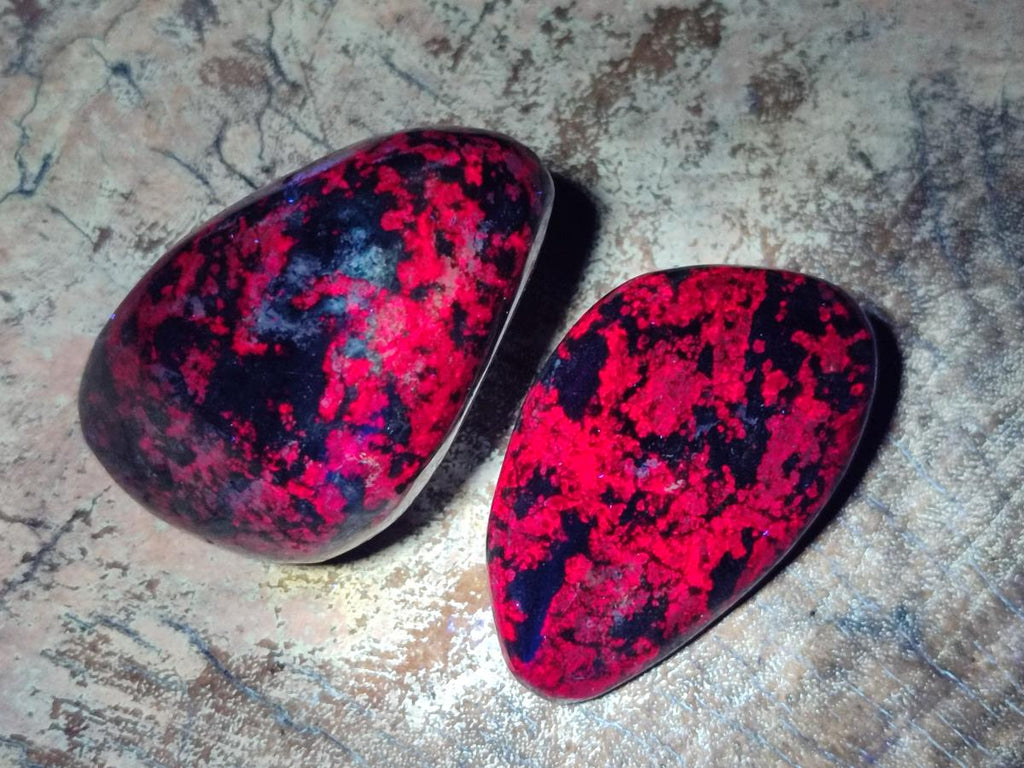 Polished Ruby Corundum In Chrome Verdite Free Forms x 6 From Mutoko, Zimbabwe