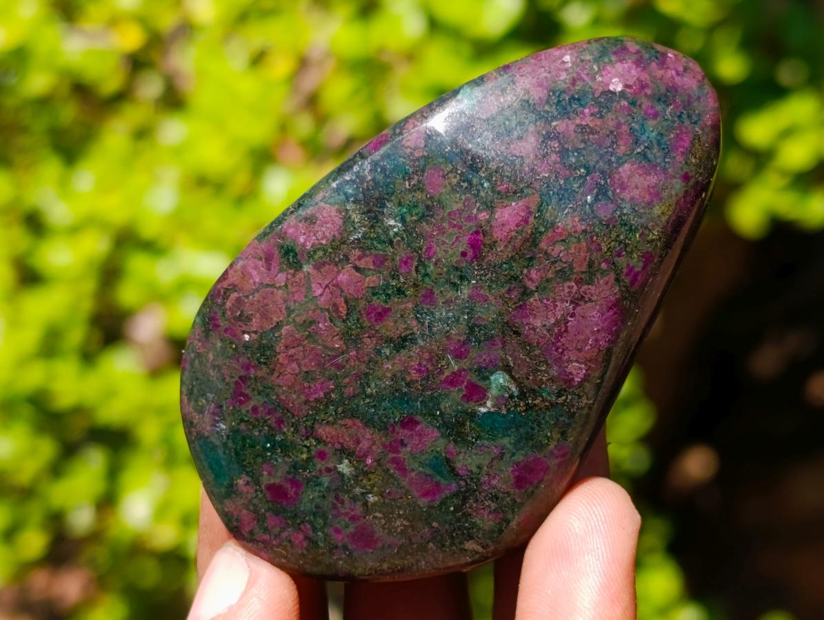 Polished Ruby Corundum In Chrome Verdite Free Forms x 6 From Mutoko, Zimbabwe