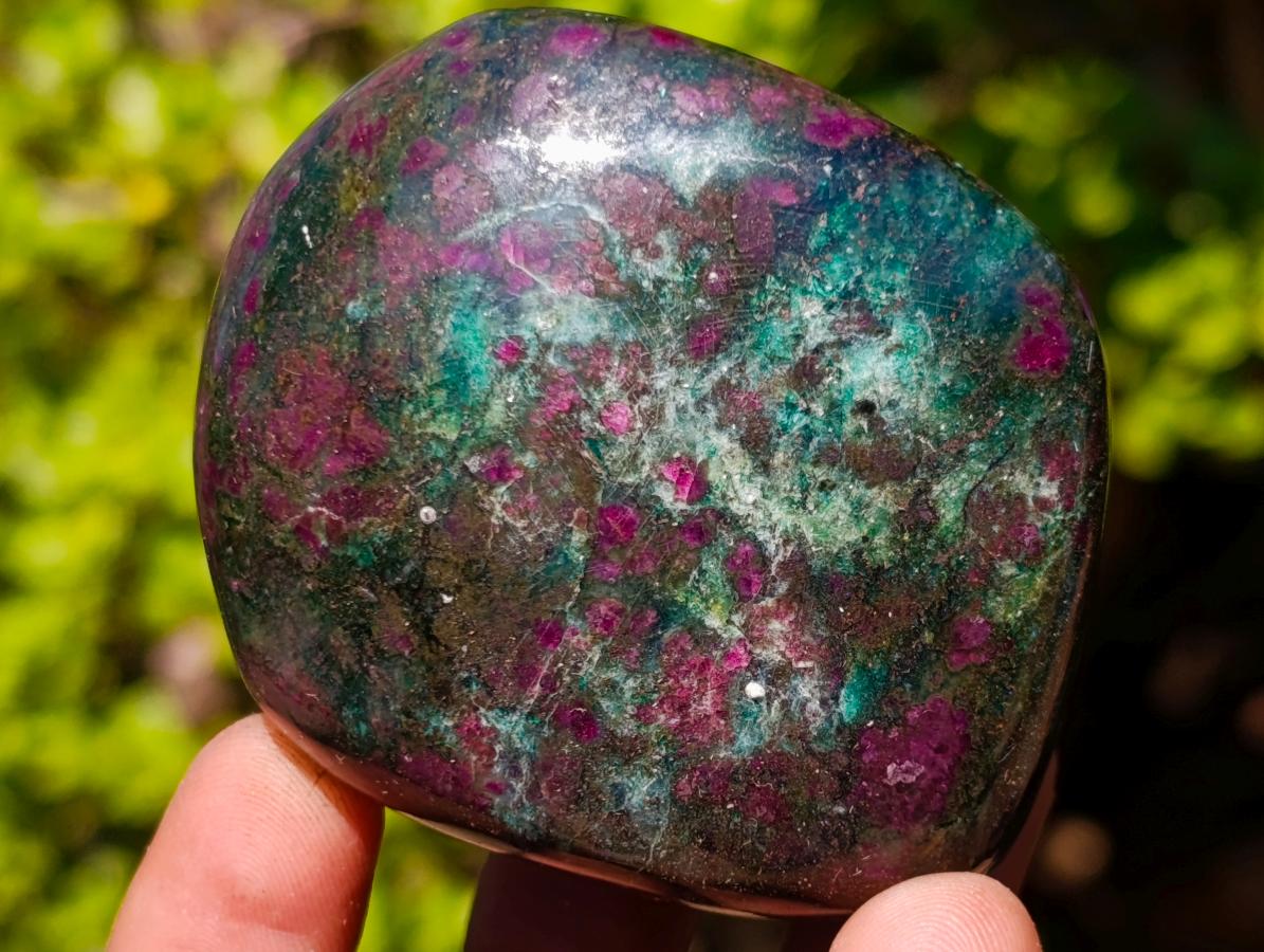 Polished Ruby Corundum In Chrome Verdite Free Forms x 6 From Mutoko, Zimbabwe