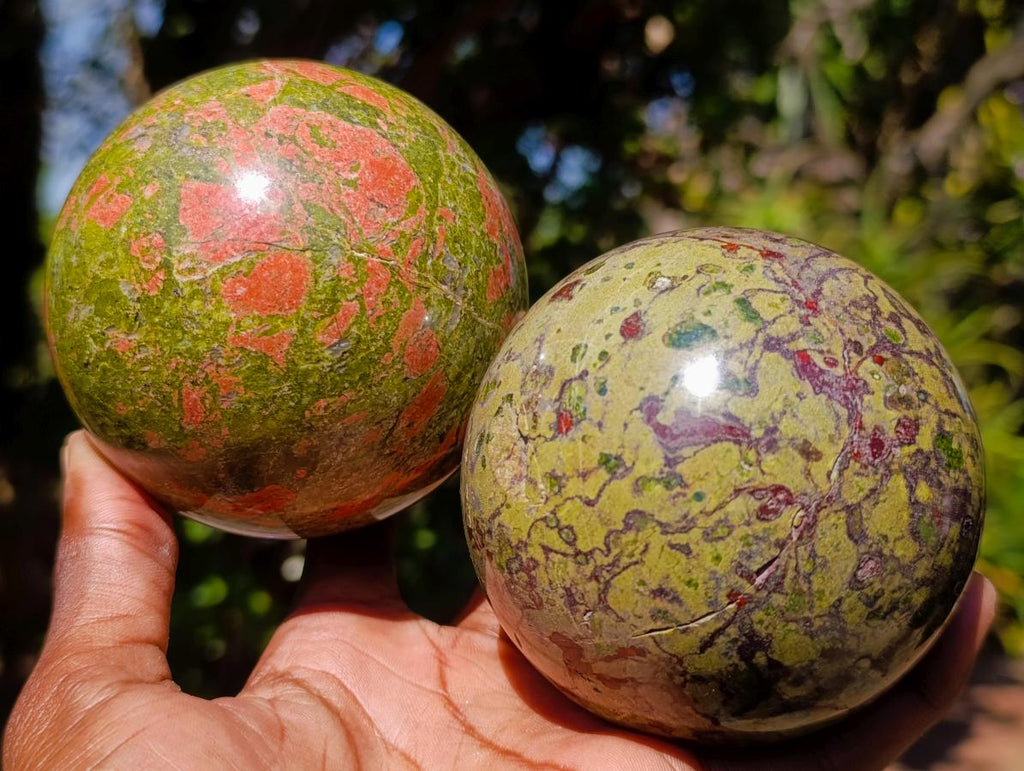 Polished Mix of Multi Mineral Spheres x 3 From South Africa