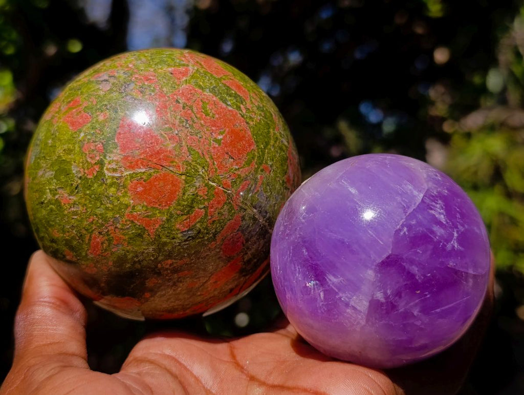 Polished Mix of Multi Mineral Spheres x 3 From South Africa