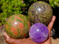 Polished Mix of Multi Mineral Spheres x 3 From South Africa
