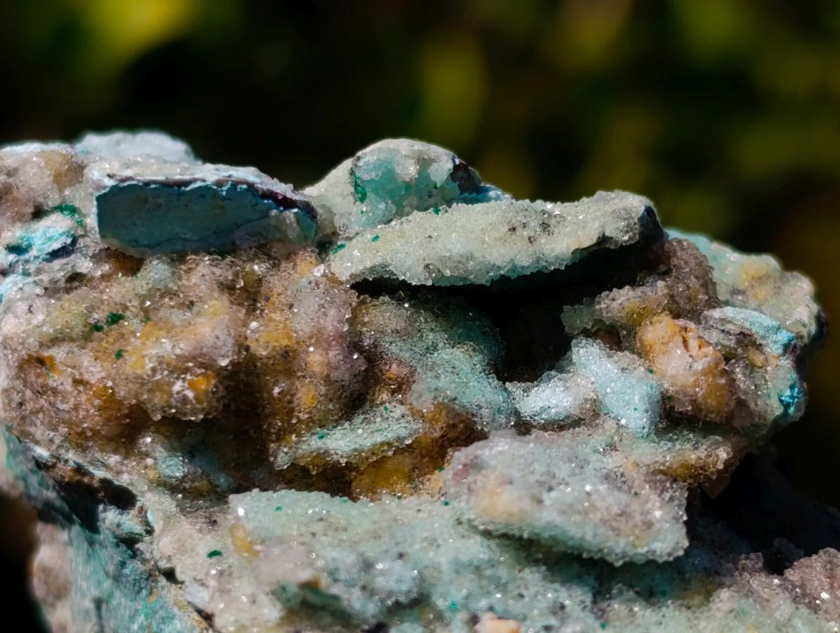 Natural Drusy Coated Chrysocolla Specimens with Dendritic Heterogenite on Dolomite x 6 From Lupoto Mine, Congo