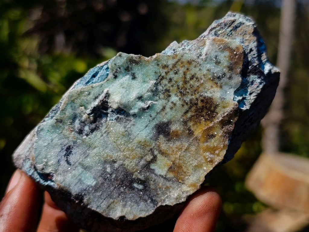 Natural Drusy Coated Chrysocolla Specimens with Dendritic Heterogenite on Dolomite x 6 From Lupoto Mine, Congo