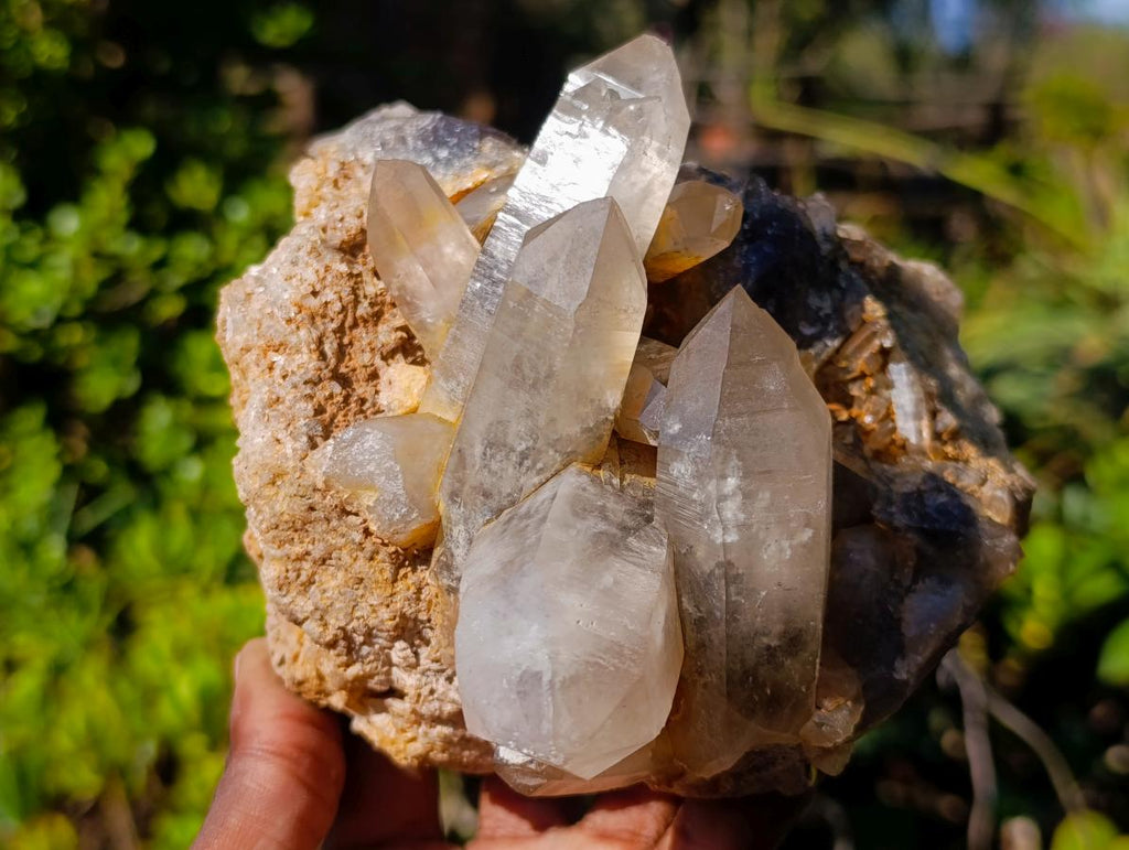 Natural Smokey Quartz Clusters x 2 From Erongo, Namibia