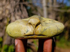 Hand Made Leopard Stone Cat Head Carvings x 3 From Zimbabwe
