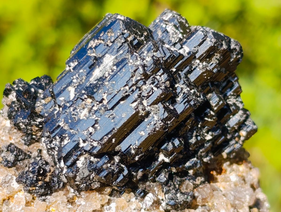 Natural Schorl Black Tourmaline Crystal Specimens with Associated Minerals x 12 From Erongo, Namibia