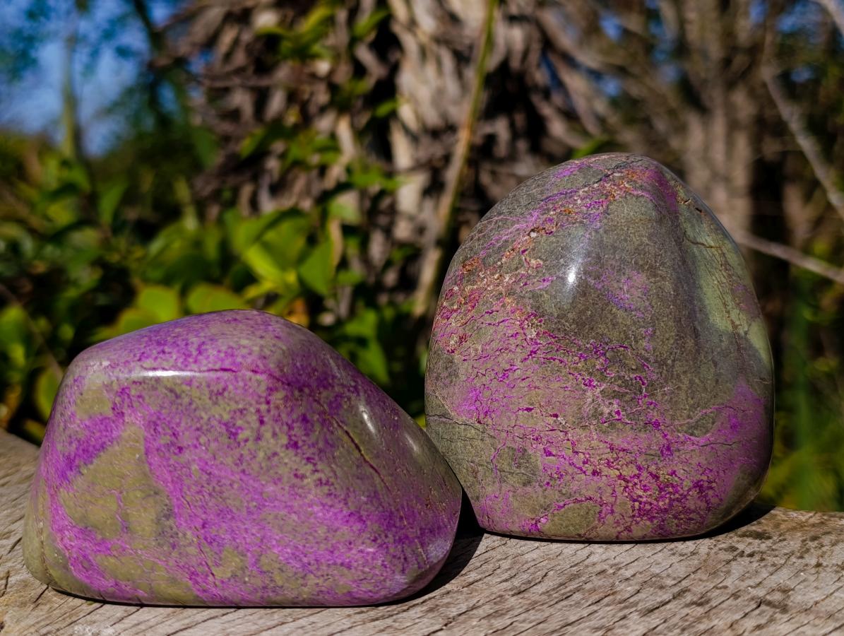 Polished Stichtite Free Forms x 2 From Barberton, South Africa