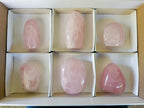 Polished Rose Quartz Standing Display Pieces x 6 From Zimbabwe